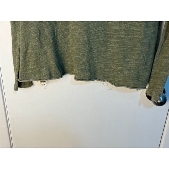 Free People FP Beach Large Green Grunge Raw Seams Boho Distressed - Picture 5 of 9